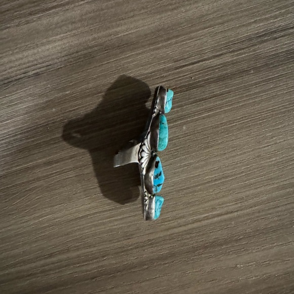 Turquoise Silver Statement Ring - Picture 2 of 4